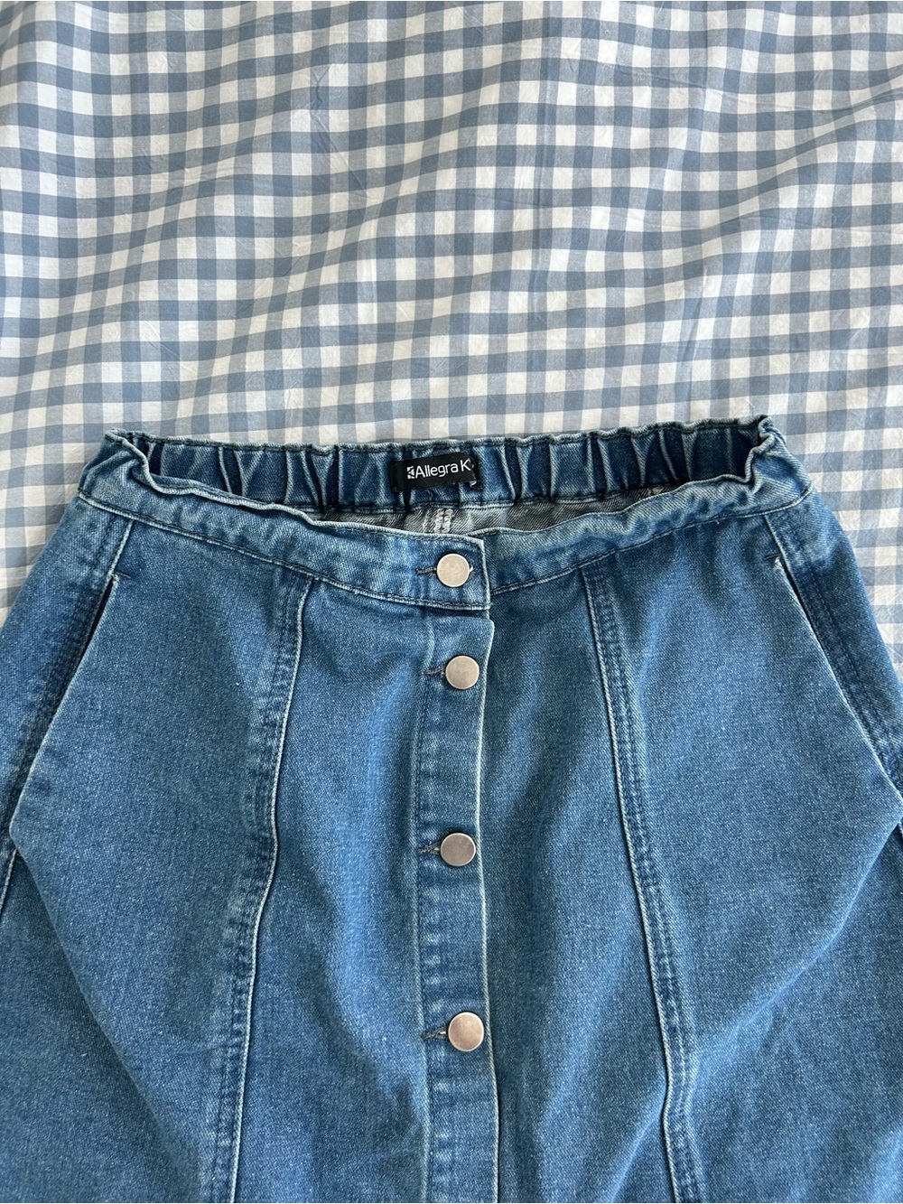 Denim Button-Front Skirt - Picture 3 of 4
